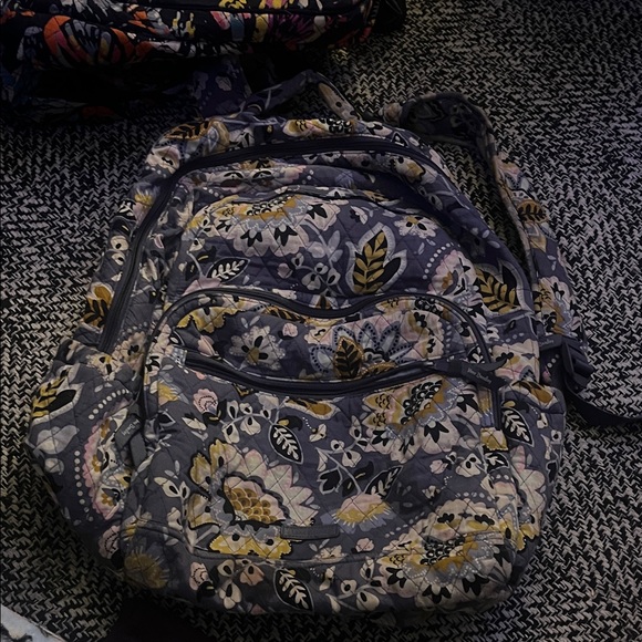 Vera Bradley Gray Floral Backpack - Picture 1 of 6